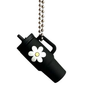 Stanley Tumbler Keychain with Daisy Design